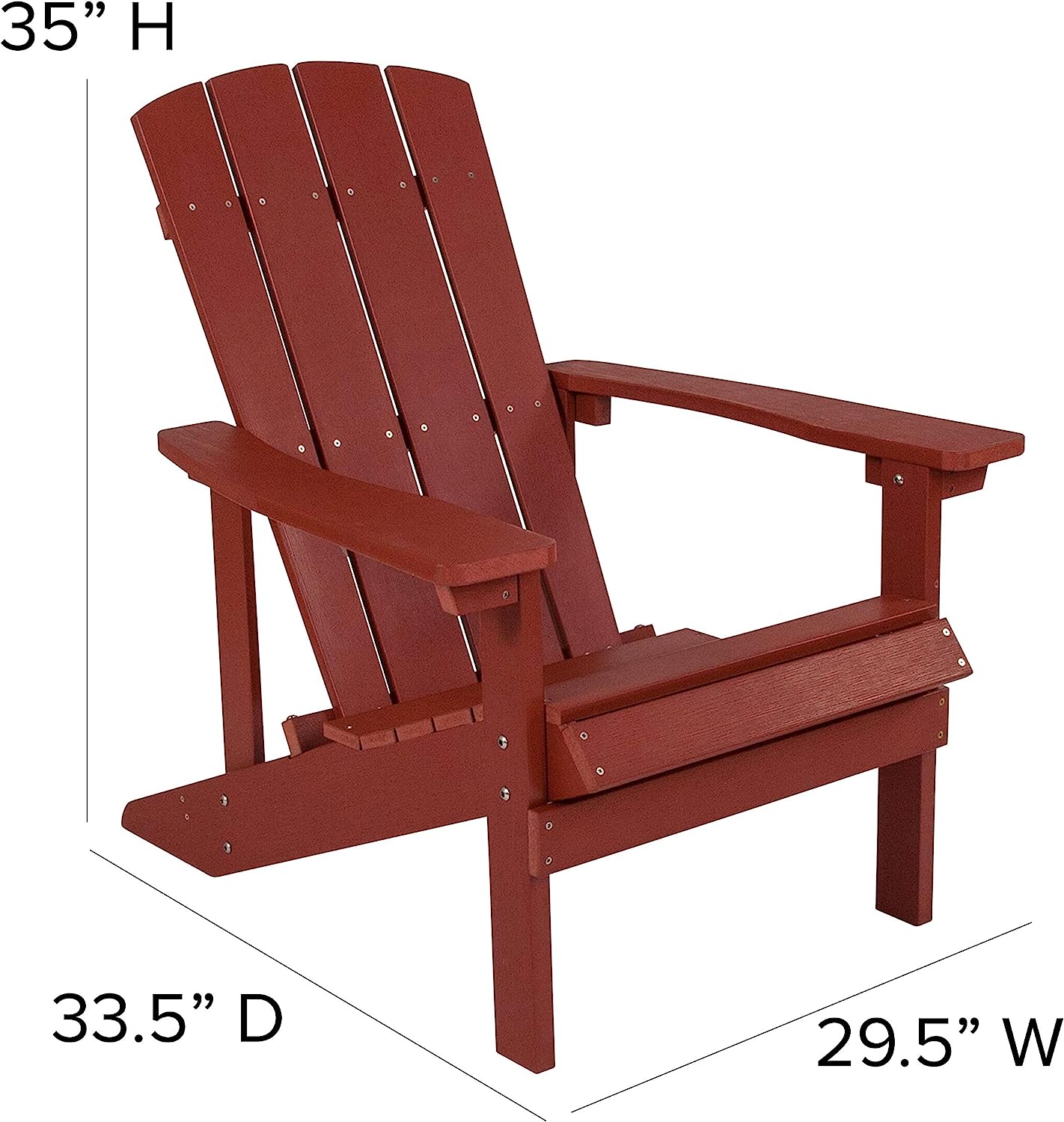 Flash Furniture Charlestown Indoor/Outdoor Adirondack Chair, Red - $120