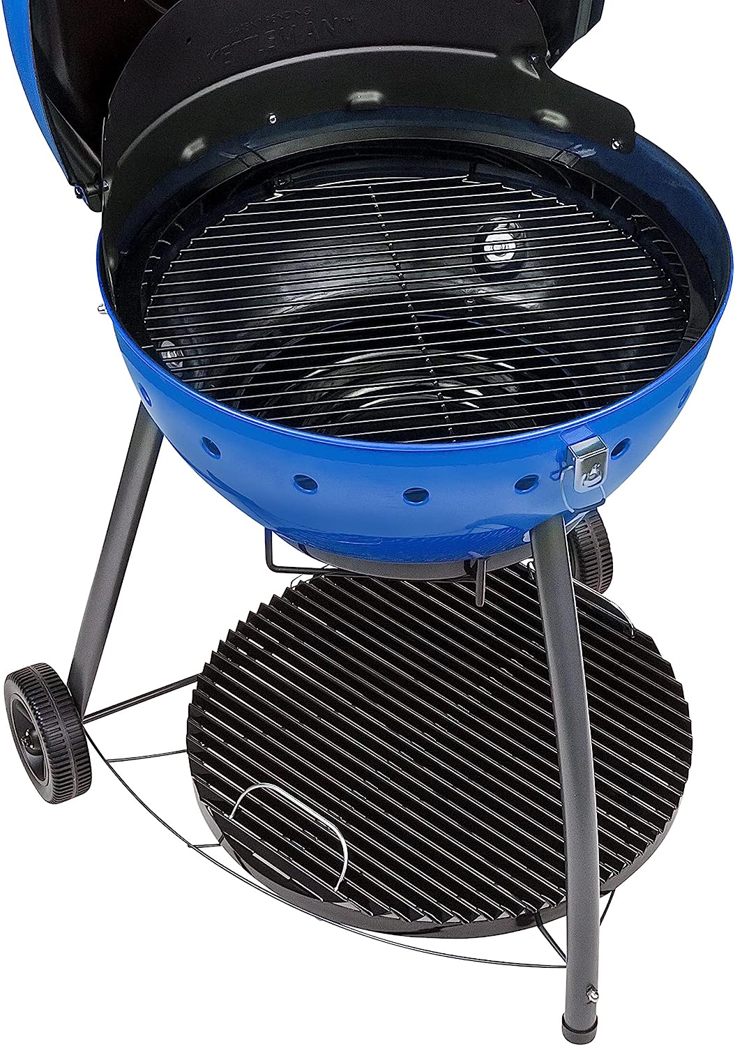Char-Broil 21302145 Kettleman TRU-Infrared Charcoal Kettle Grill, Blue - $145