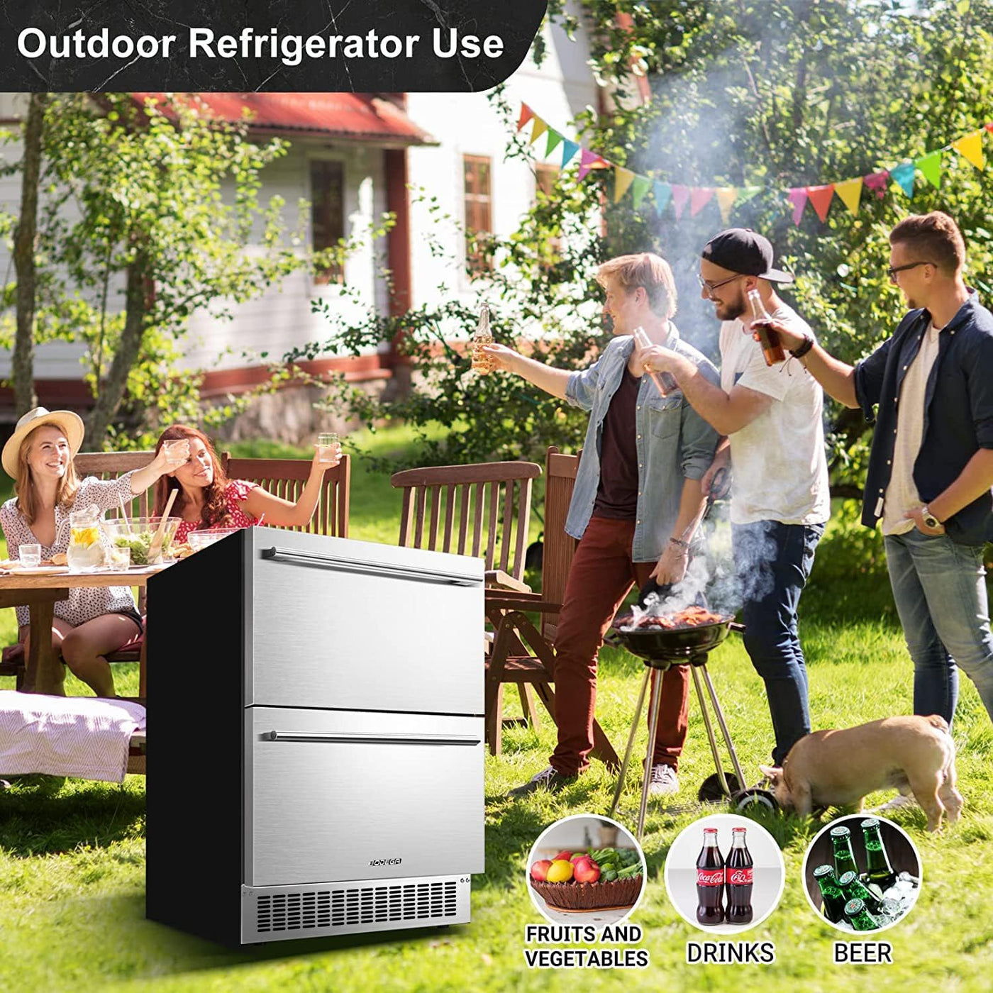 BODEGACOOLER 24 inch Undercounter Refrigerator, 5.4 Cu.Ft Outdoor Fridge for Patio - $520