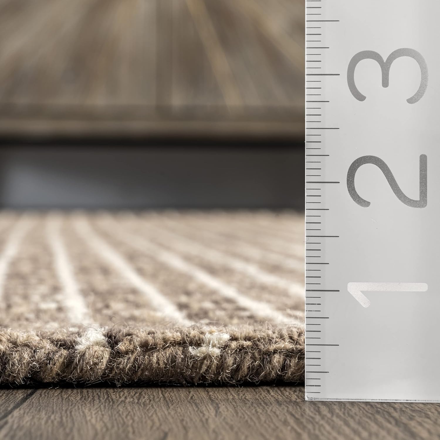 Rugs USA Melrose Checked Wool Area Rug - 6x9 Area Rug Farmhouse Brown/Ivory - $85