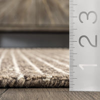 Rugs USA Melrose Checked Wool Area Rug - 6x9 Area Rug Farmhouse Brown/Ivory - $85