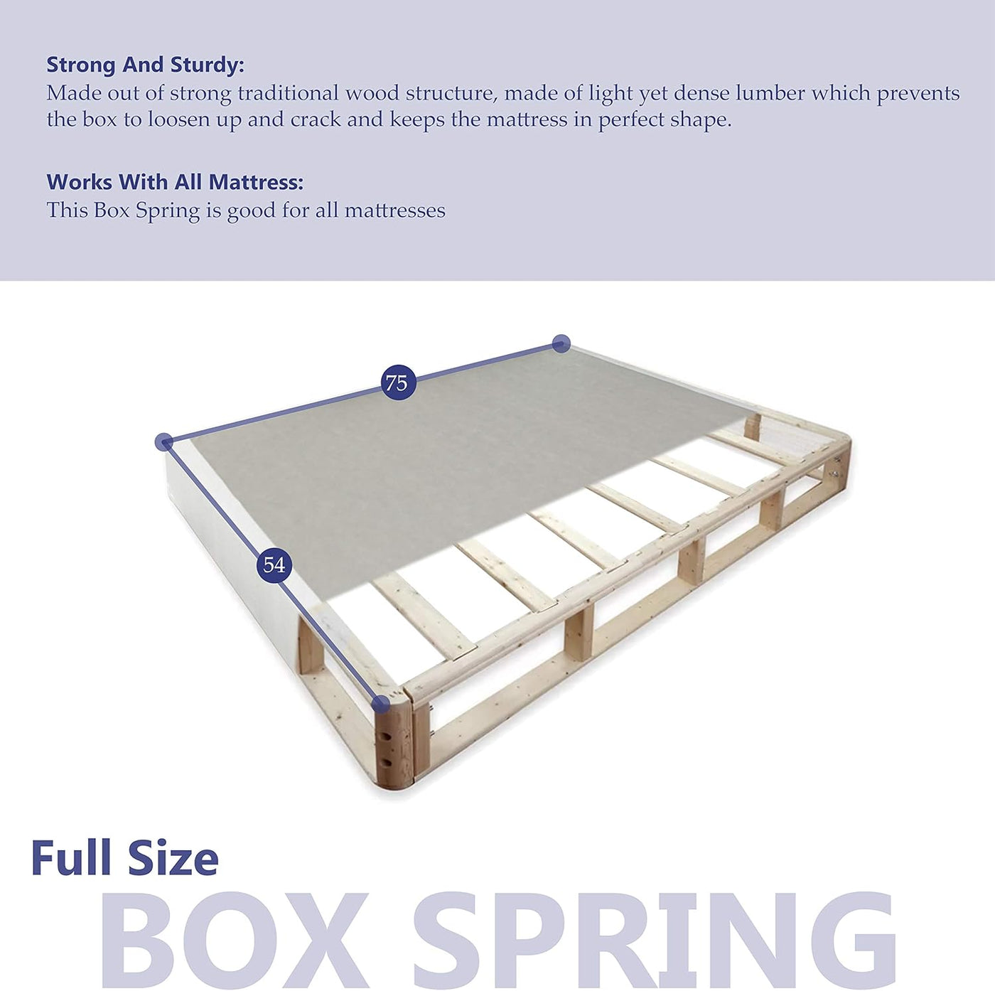 8-inch Fully Assembled Split Box Spring/Foundation for Mattress, Full Size - $125