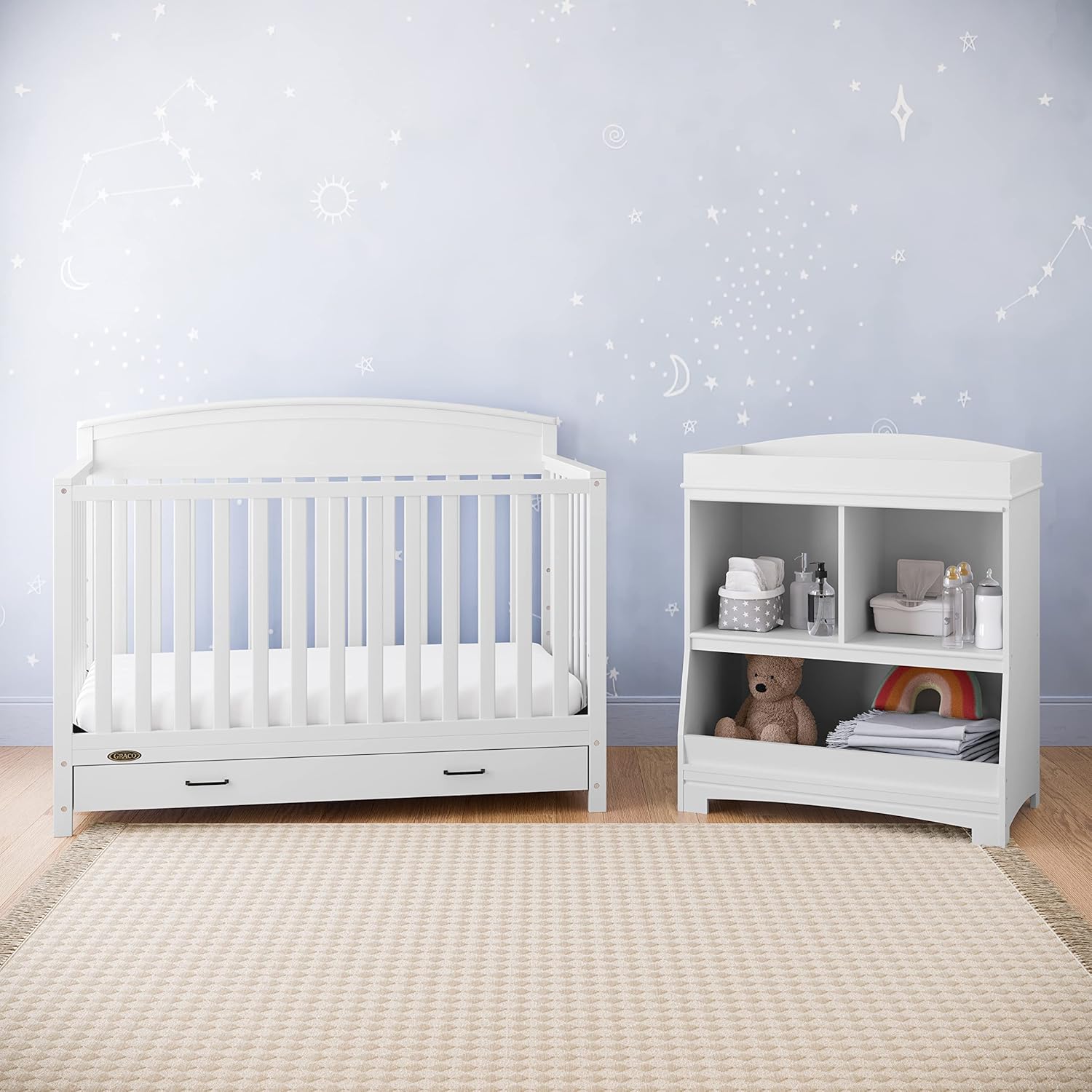 Graco Benton 5-in-1 Convertible Crib with Drawer (White) - $180