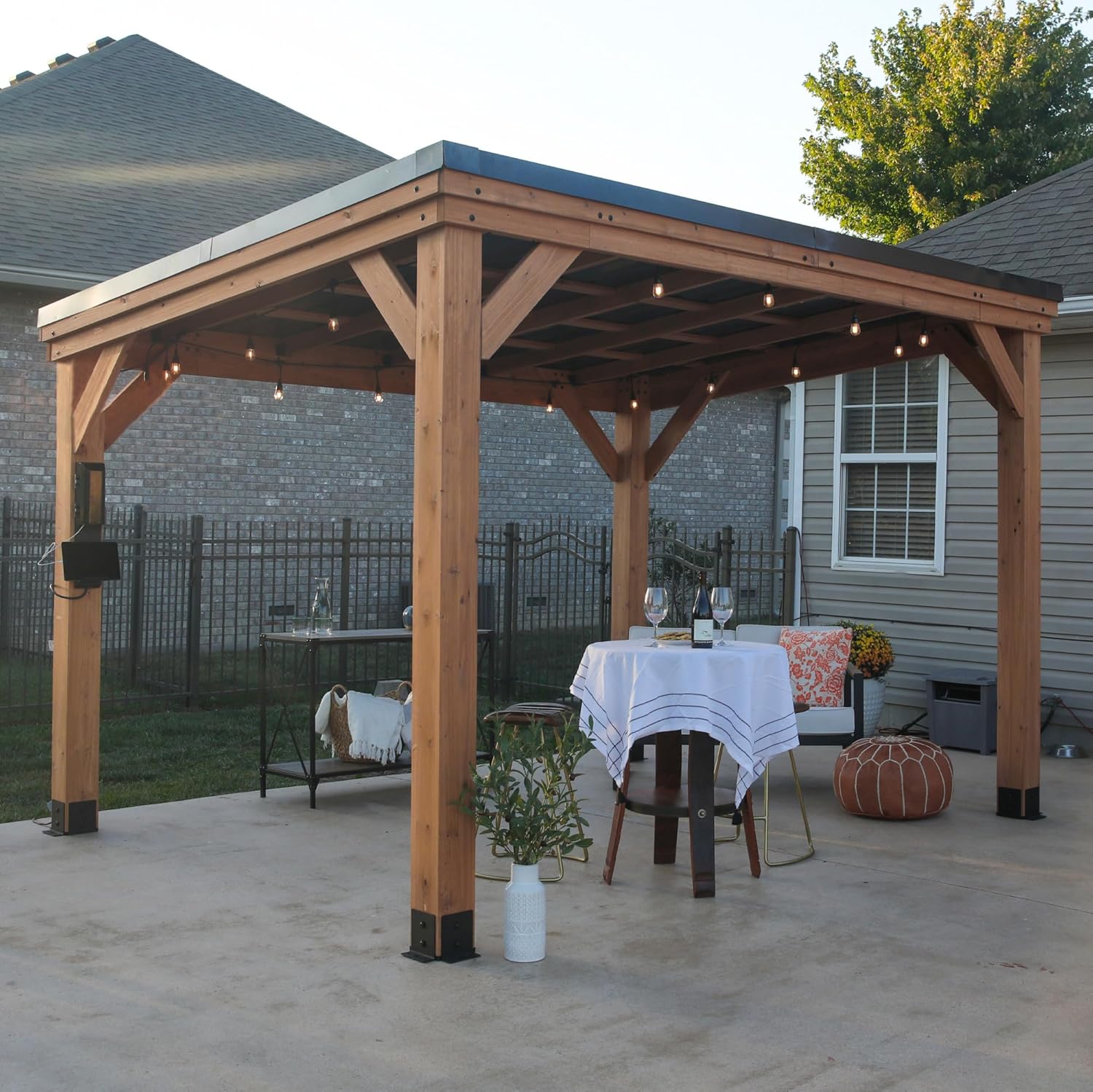 Backyard Discovery Arcadia 12 x 9.5 All Cedar Wooden Gazebo Pavilion - $1200