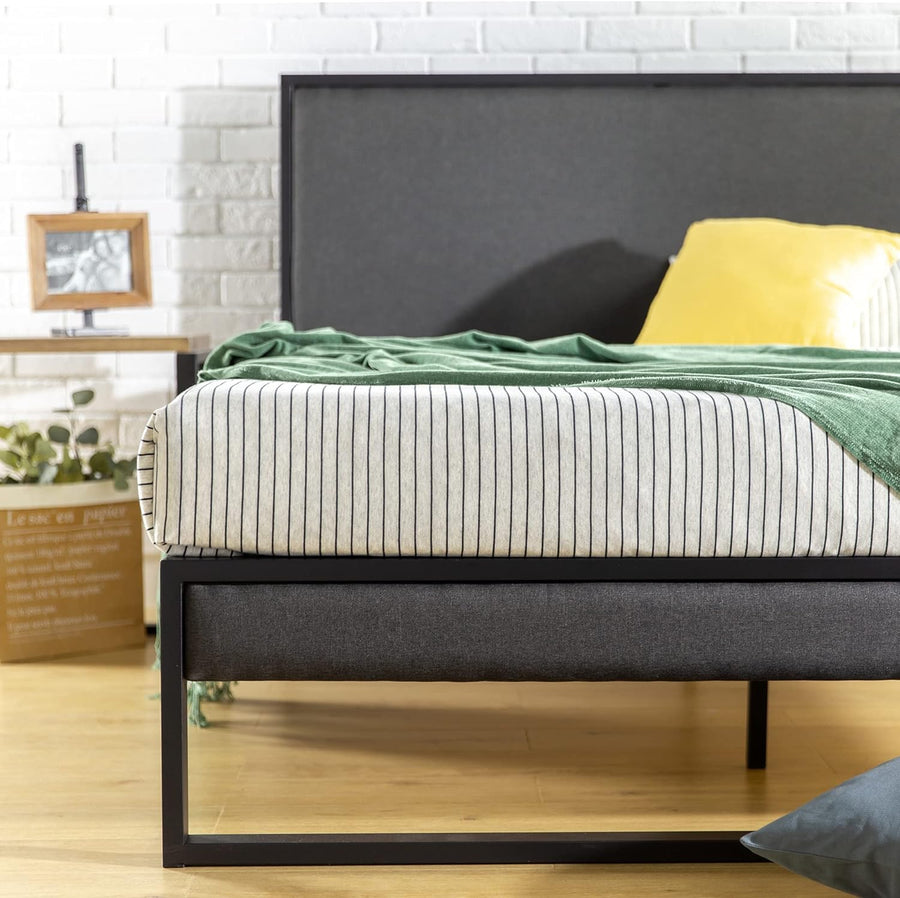 ZINUS Christina Upholstered Platform Bed Frame with Headboard, King - $190