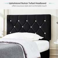 VECELO Twin Size Bed Frame, Upholstered Platform with Diamond Tufted Headboard - $65