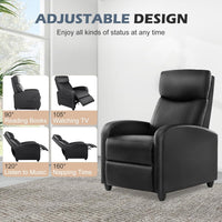 Sweetcrispy Recliner Chair for Adults, Massage PU Leather Small Recliner - $75