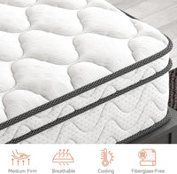 Vesgantti Queen Size Mattress, 12 Inch Hybrid Queen Mattress in a Box - $240