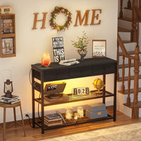 Console Table for Entryway with Power Strip, Entryway Table with RGB LED Lights - $65