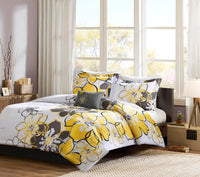 Mi Zone Allison Comforter Set Fun Bedroom Décor, Twin/Twin XL, Yellow/Grey 3 Piece - $35