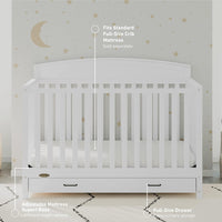 Graco Benton 5-in-1 Convertible Crib with Drawer (White) - $180