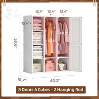 Portable Wardrobe Closet Storage Organizer for Clothes with Magnetic - $175