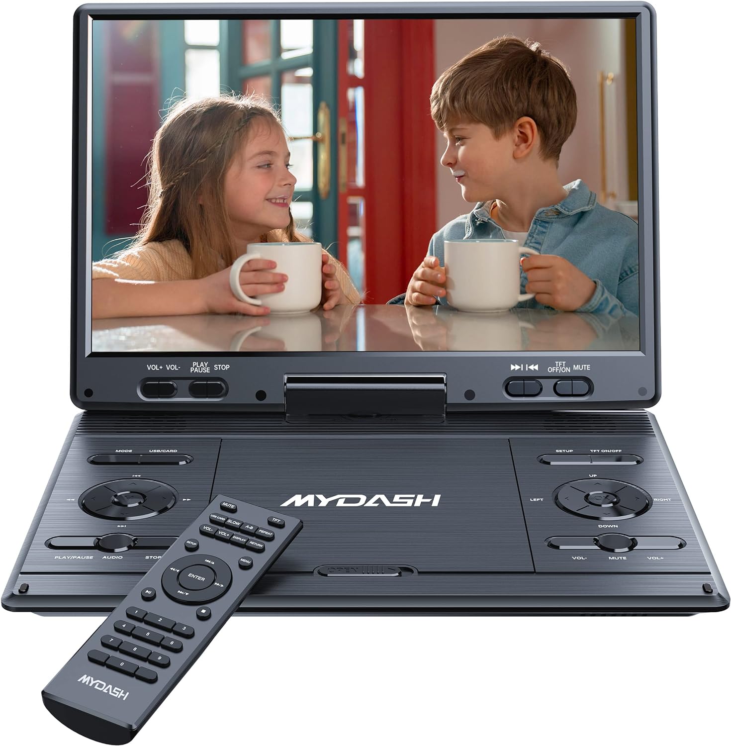 MYDASH 14.9" Portable DVD Player with 12.5" Large HD Swivel Screen - $55