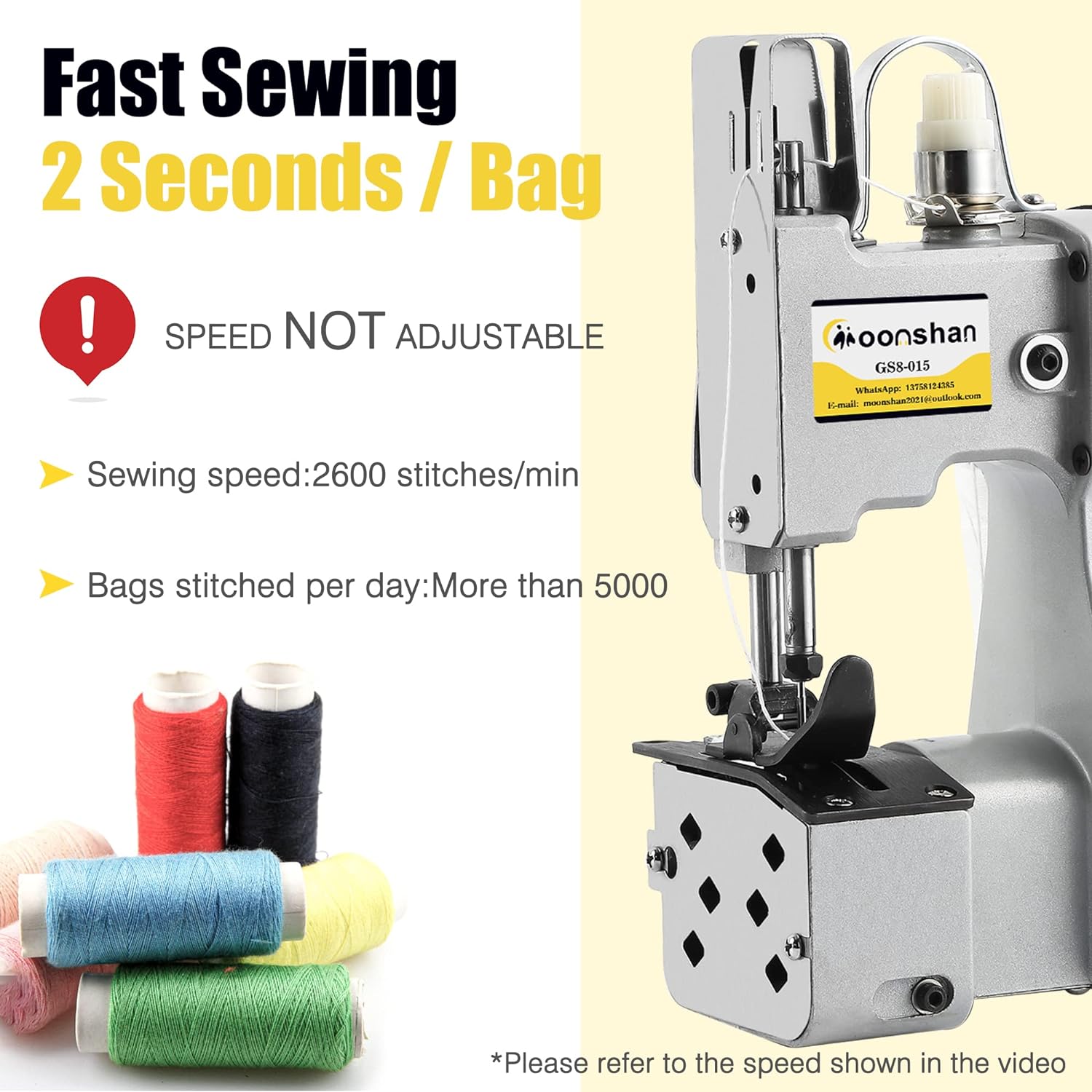 Moonshan Bag Sewing Machine 2s/bag for Packing Bags Non-woven Fabrics ·  DISCOUNT BROS