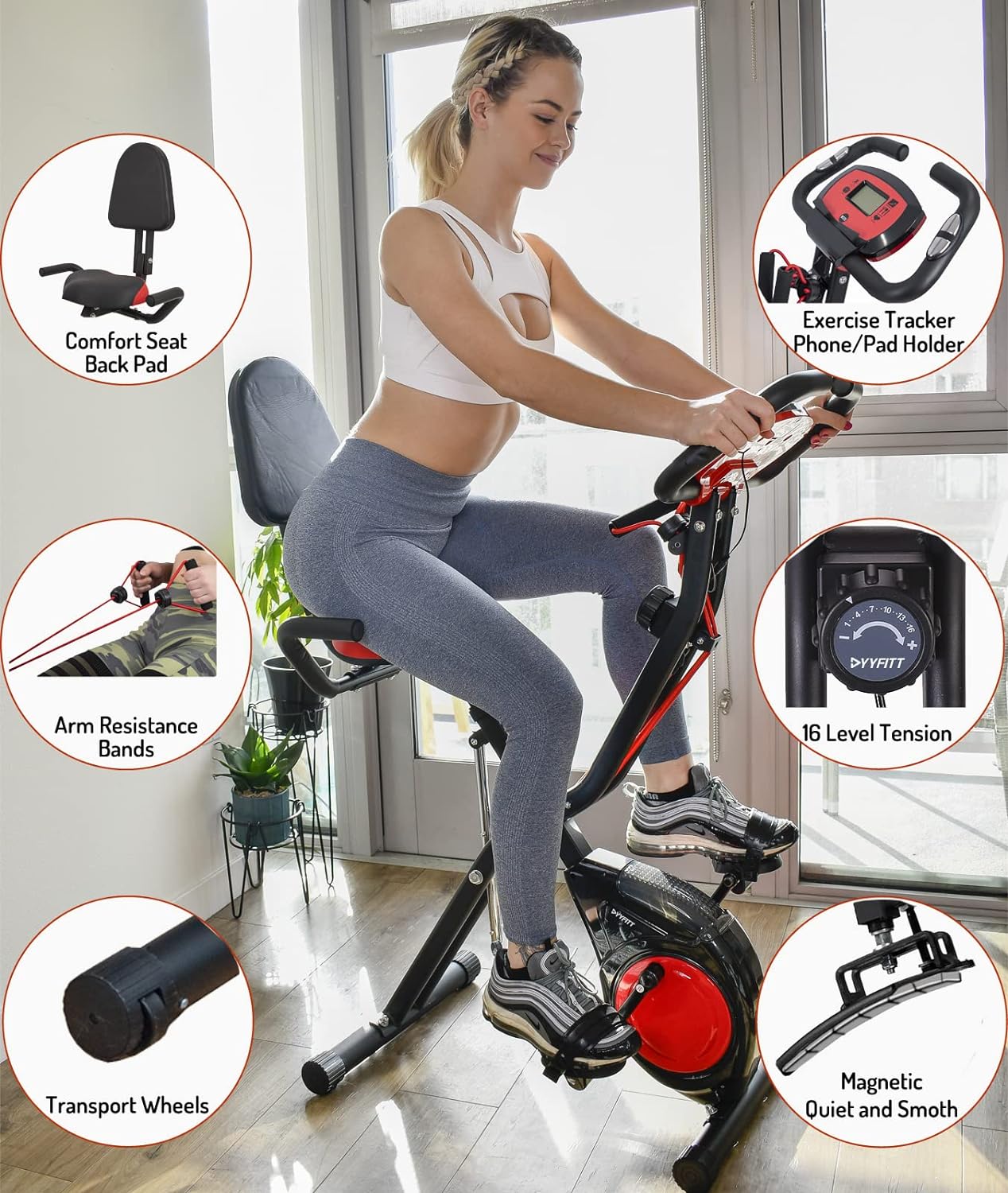 3 in 1 folding deals exercise bike