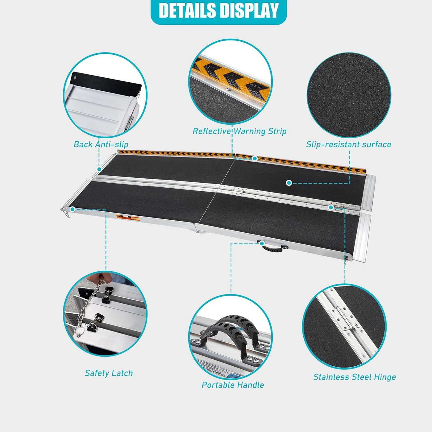 Portable Wheelchair Ramp 10FT Handicap Ramp Threshold Wheelchair Ramps - $220