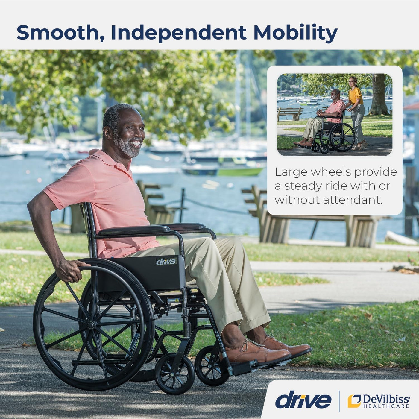 Drive Medical SSP118FA-SF Silver Sport 1 Folding Transport Wheelchair - $70