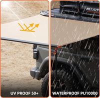 ALL-TOP Vehicle Awning 8.2'x8.2' Roof Rack Pull-Out Sun Shade UV50+, Weatherproof - $130