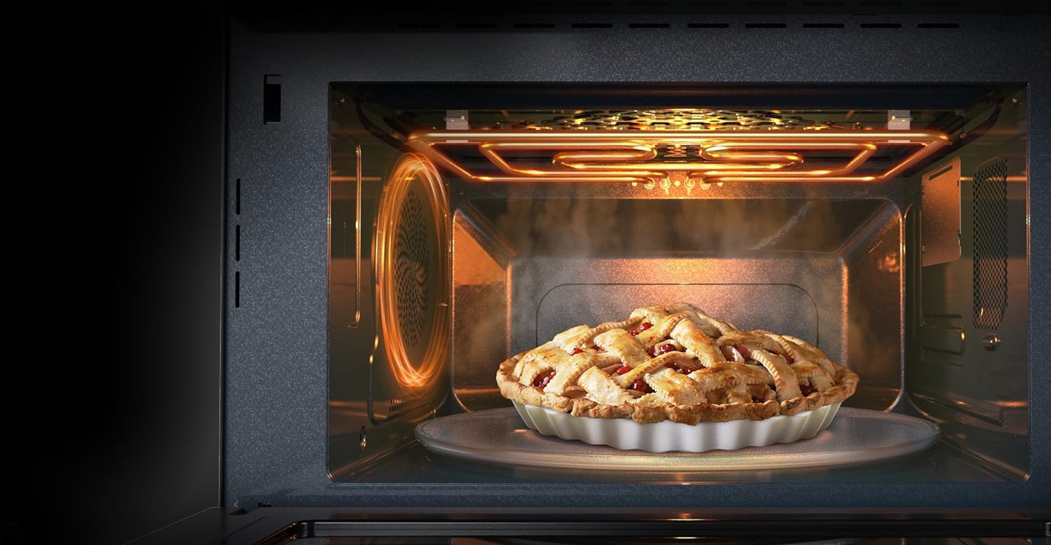 SAMSUNG 1.2 Cu Ft PowerGrill Duo Countertop Microwave Oven(Small Dent on Side) - $330