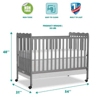 Dream On Me Carson Classic 3-in-1 Convertible Crib in Steel Grey - $83
