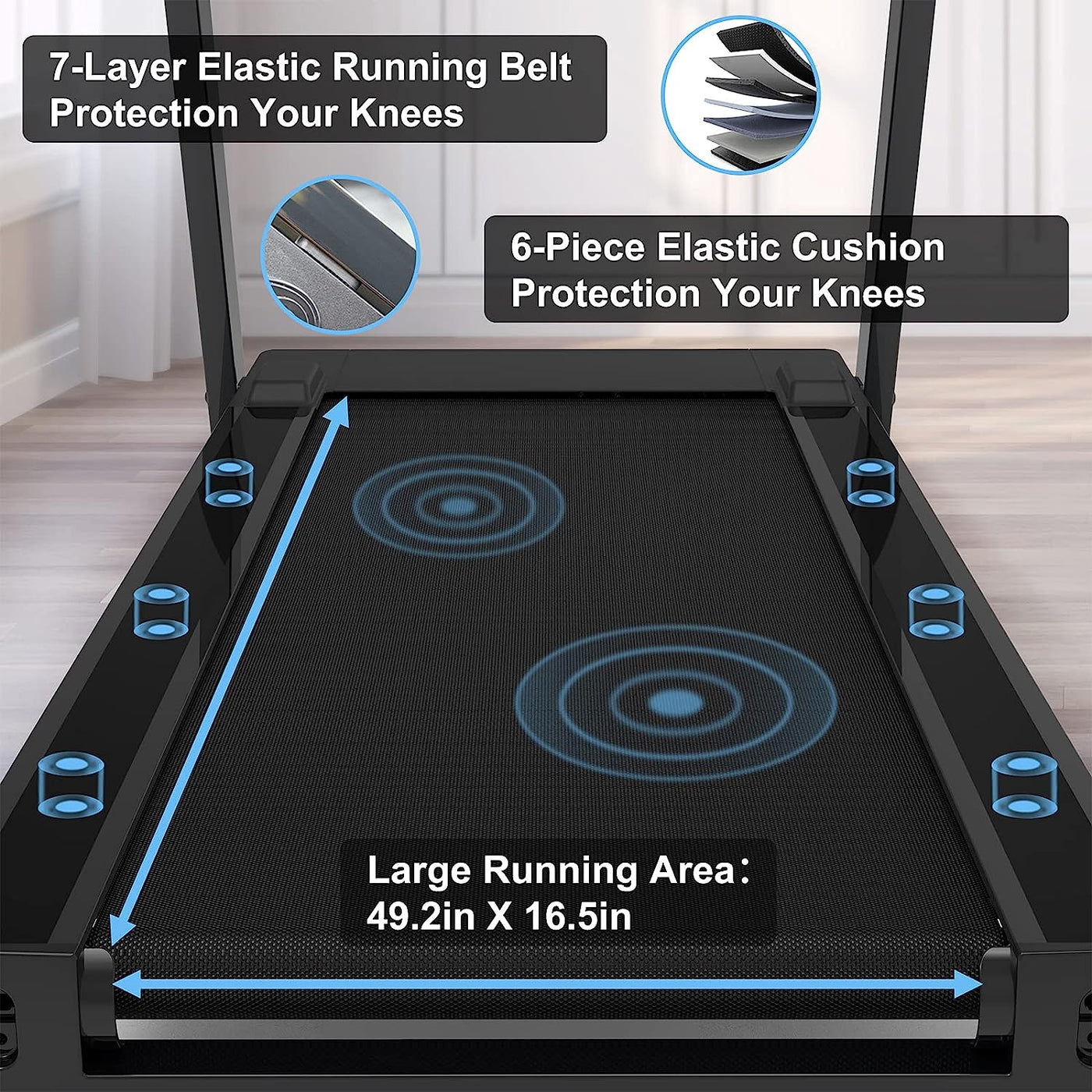 RUNOW Incline Treadmill, Foldable Treadmill Support Bluetooth - $420
