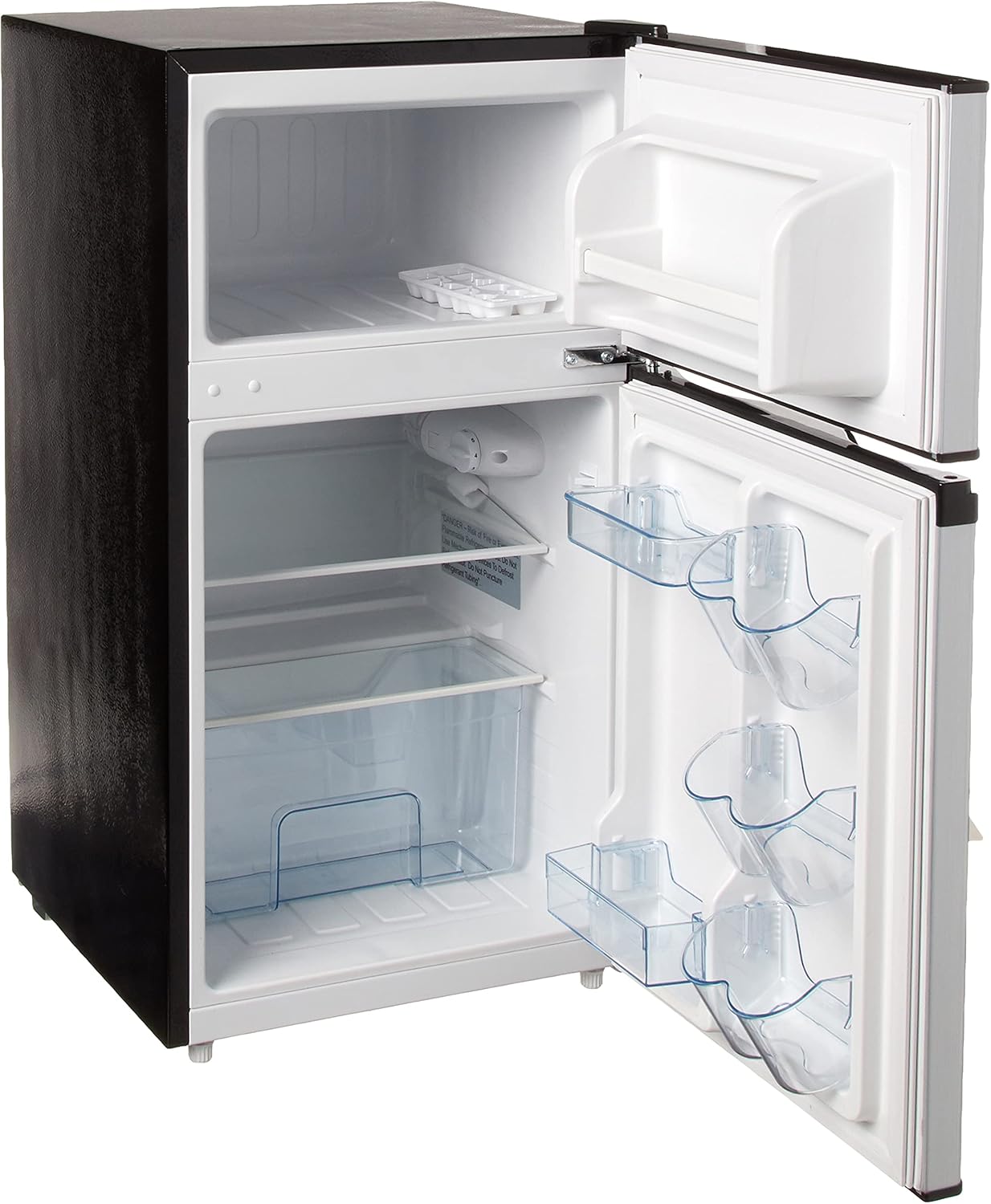 RCA RFR836 3.2 Cu Ft 2 Door Fridge and Freezer, Stainless Steel - $300