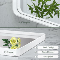 TokeShimi 40 x 30 Inch Wall Mirror for Bathroom White Metal Frame Decorative - $80