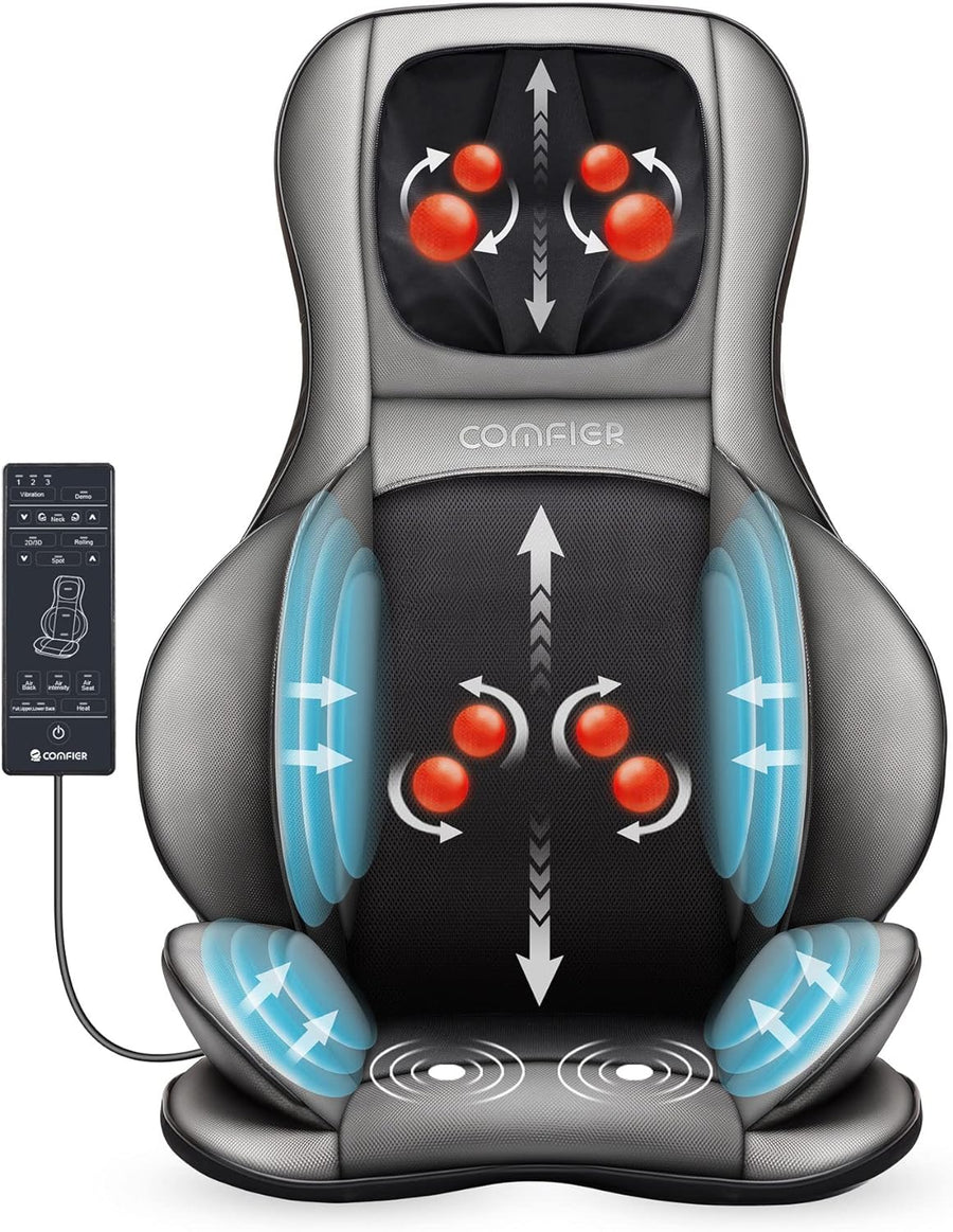 COMFIER Shiatsu Neck Back Massager with Heat, 2D ro 3D Kneading Massage Chair Pad - $120