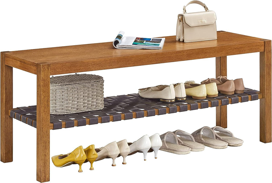 Ball & Cast Entryway Storage Bench Wood Frame Shoe Bench - $79