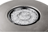 Round 44 in. x 44 in. Aluminum Propane Fire Pit Table with Glass Beads, Two Covers - $615