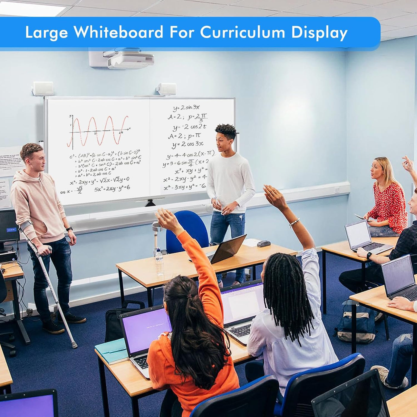 maxtek Rolling Whiteboard, 72x40 Large Double-Sided White Board Dry Erase - $160