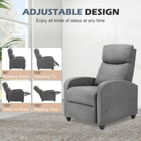 Sweetcrispy Recliner Chair for Adults, Massage Fabric Small Recliner - $80