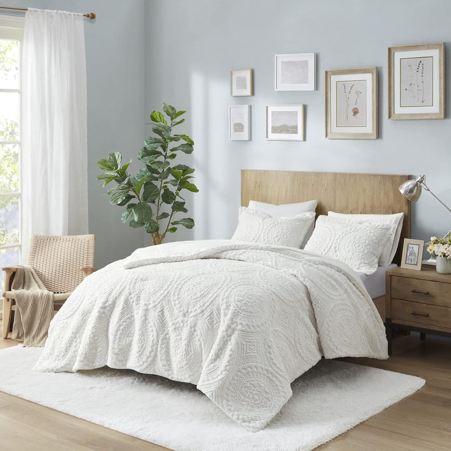Madison Park Ultra Soft Luxury Premium Plush Comforter Bedding Set, Twin, Ivory - $28