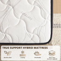 Queen Mattress 12 Inch Hybrid Mattress Queen in a Box with Bamboo Cover - $165