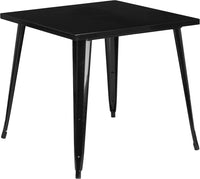 Flash Furniture Toby Commercial Grade 31.75" Square Black Metal Indoor-Outdoor Table - $80