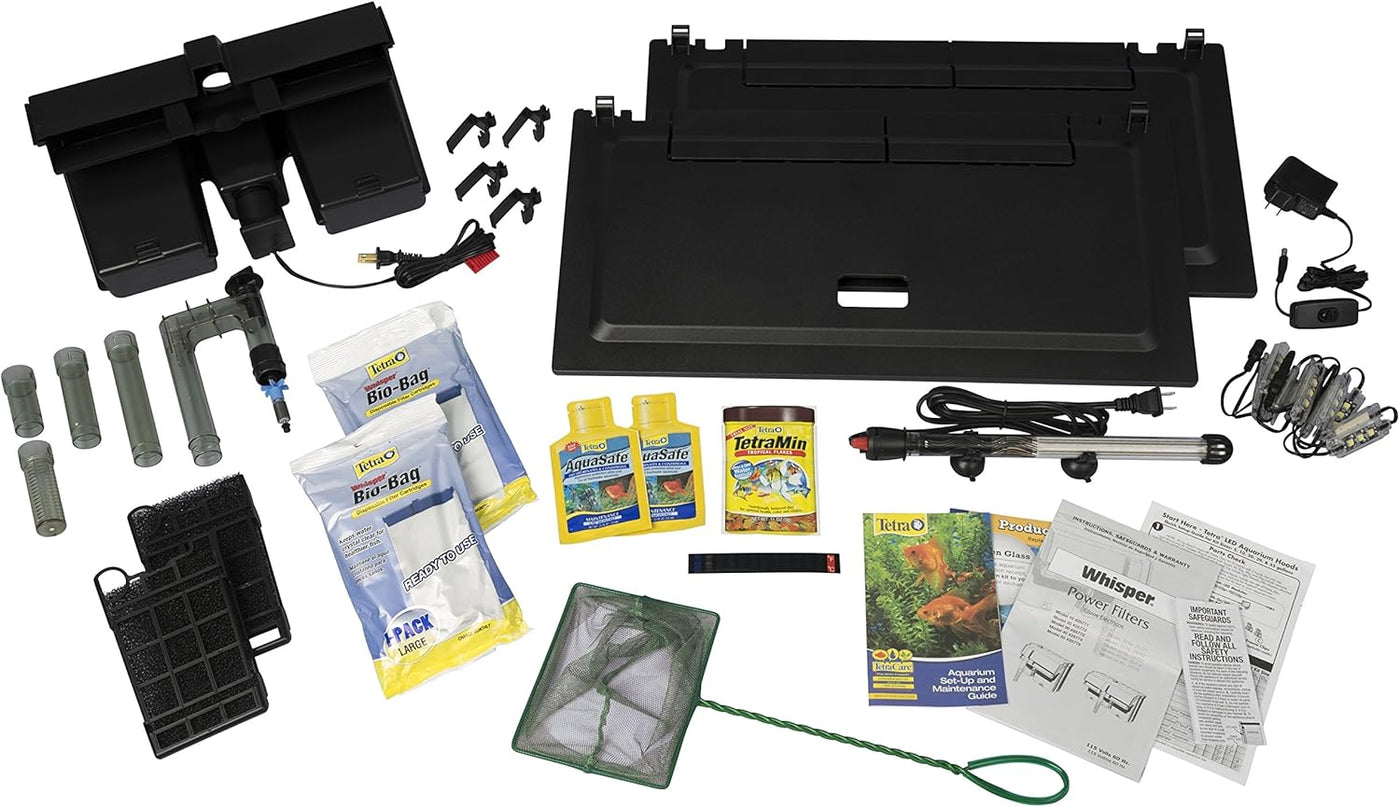 Tetra 55 Gallon Aquarium Kit with Fish Tank, Fish Net, Fish Food, Filter, Heater - $250