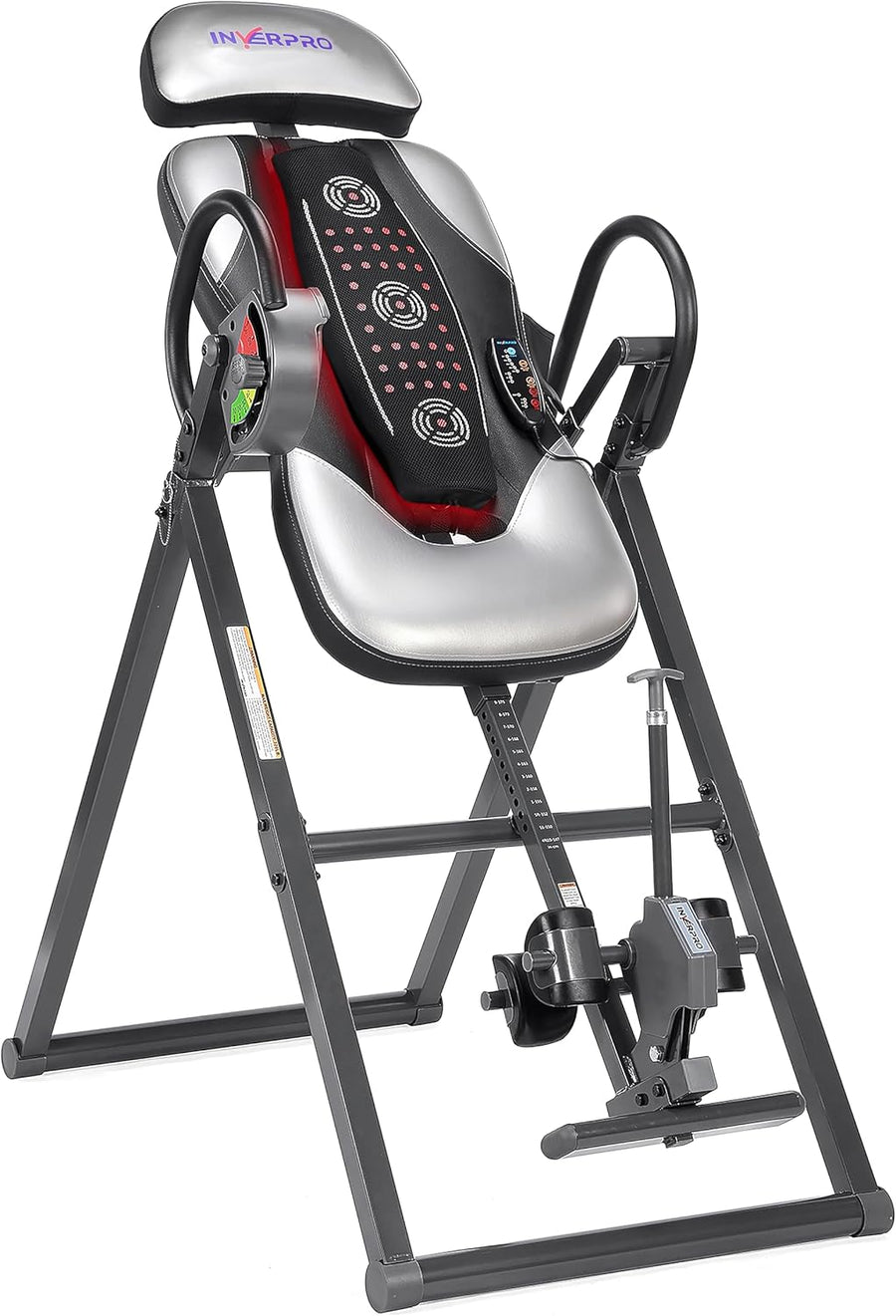 Model A Advanced Heat and Massage Heavy Duty Deluxe Inversion Table, Gray/Black - $120