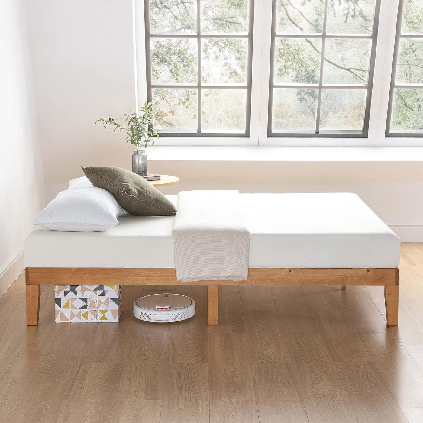 Mellow Naturalista Classic - 12in. Solid Wood Platform Bed w/ Wooden Slats, Full - $80