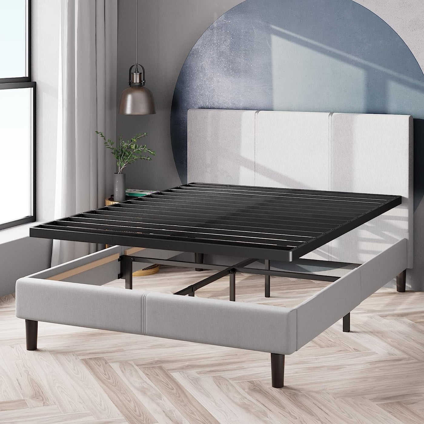ZINUS Quick Lock Bunkie Board / Metal Frame with Steel Slats, King - $75