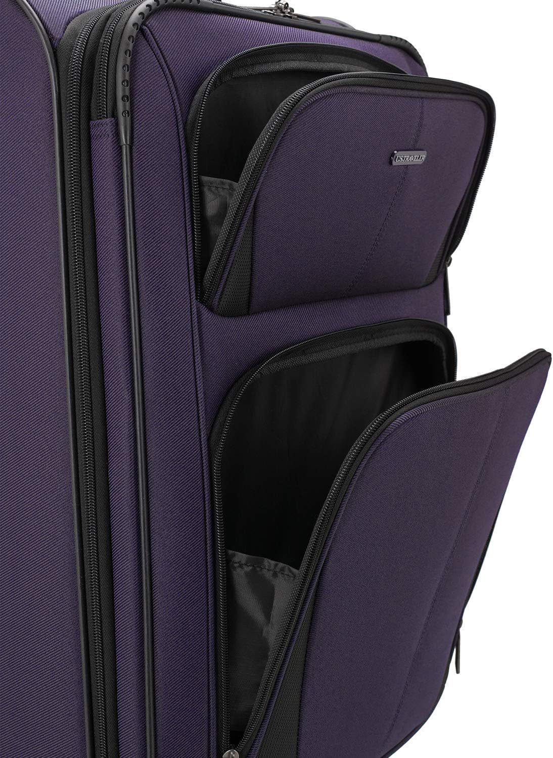 U.S. Traveler Aviron Bay Expandable Softside Luggage, Spinner Wheels, Purple, 30-Inch - $50