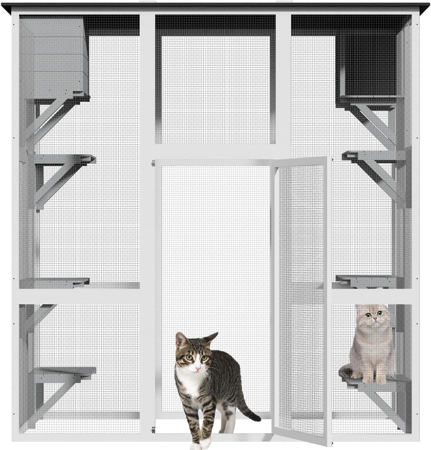 Outdoor Wooden Cat Catio - Large Solid Wood Cat Cage Playpen - $155