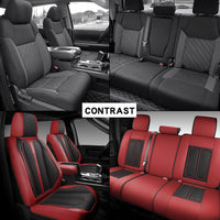 BLINGBEAR Faux Leather Car Seat Covers Full Set Custom Fit for 2007-2022 (Wine Red) - $120