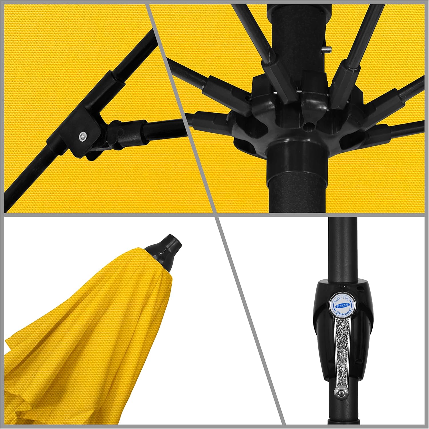 California Umbrella 9' Rd Sunbrella Aluminum Patio Umbrella, Crank Lift, Auto Tilt - $115