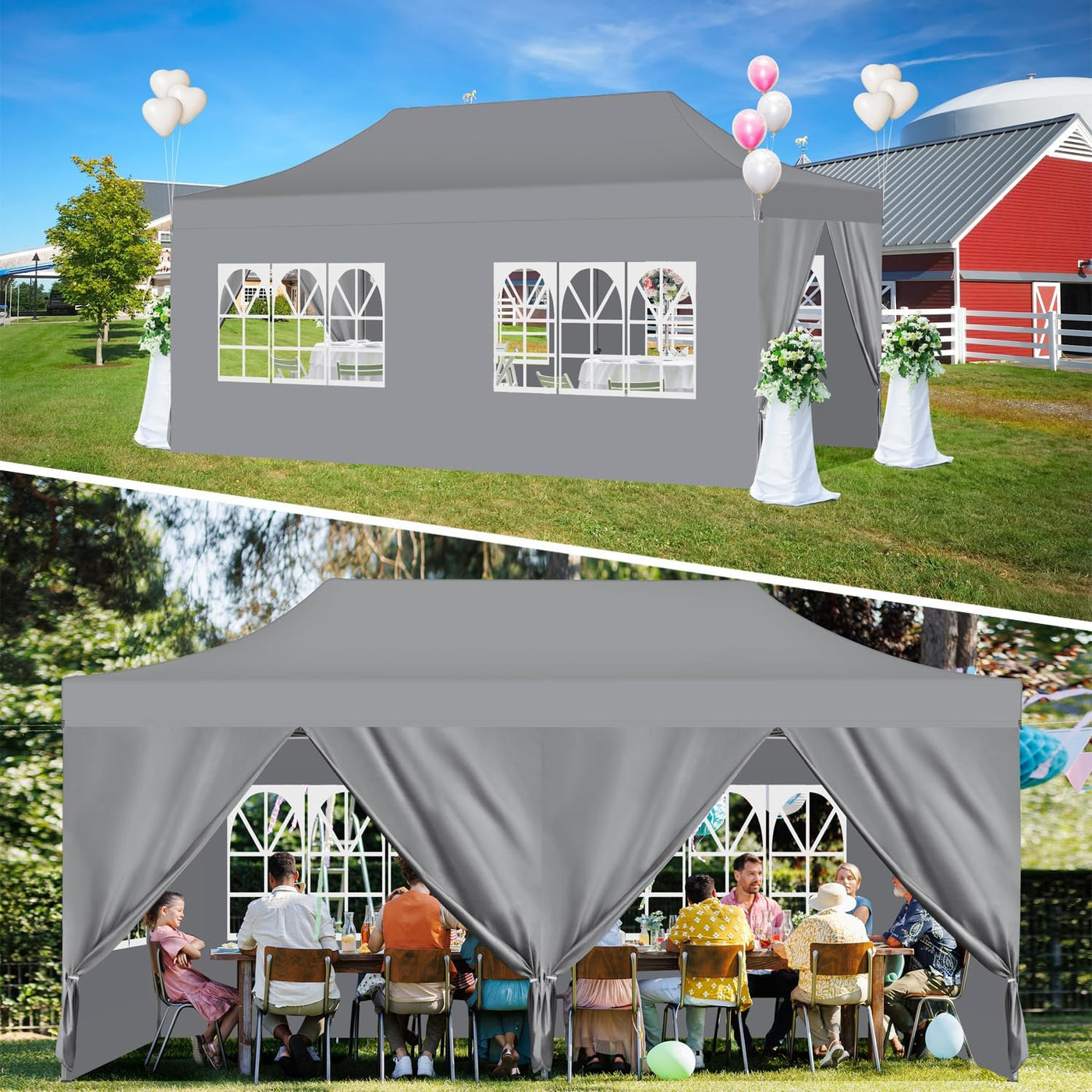 Pop Up Canopy 10x20,Heavy Duty Commercial Canopy Tent, Waterproof Outdoor - $210