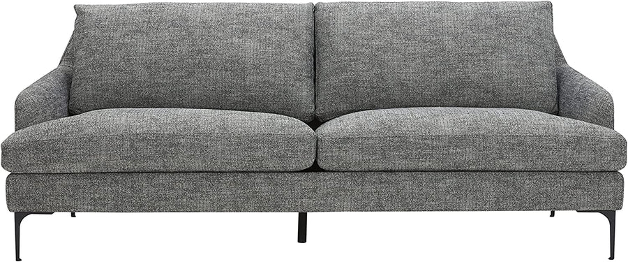 Rivet Modern Sofa Couch with Metal Legs, 85"W, Dark Gray-$685