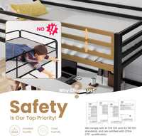 SHA CERLIN Loft Bed Twin Size with Ladder and Guardrail,Heavy Duty Metal - $110