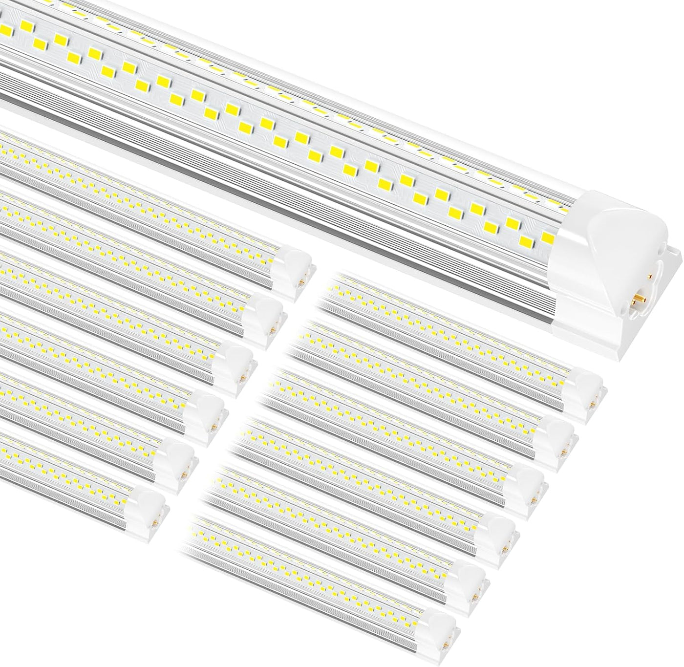 8ft LED Shop Light, 8' 100W 15000lm 6000K (12 Pack), 8 Foot Linkable - $105