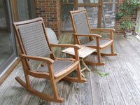 Outdoor Interiors Grey Wicker and Eucalyptus Outdoor Rocking Chair - $150