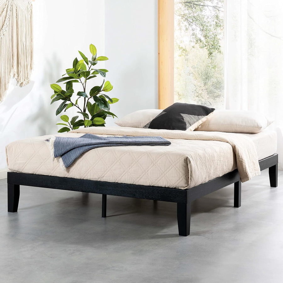 Mellow Naturalista Classic 12 Inch Solid Wood Platform Bed, Cal King, Black - $120