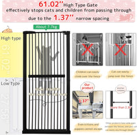 Lumizone Extra Tall Pet Gate 61.02" High Pressure Mounted 34.06"-38.38" Extra Wide - $120